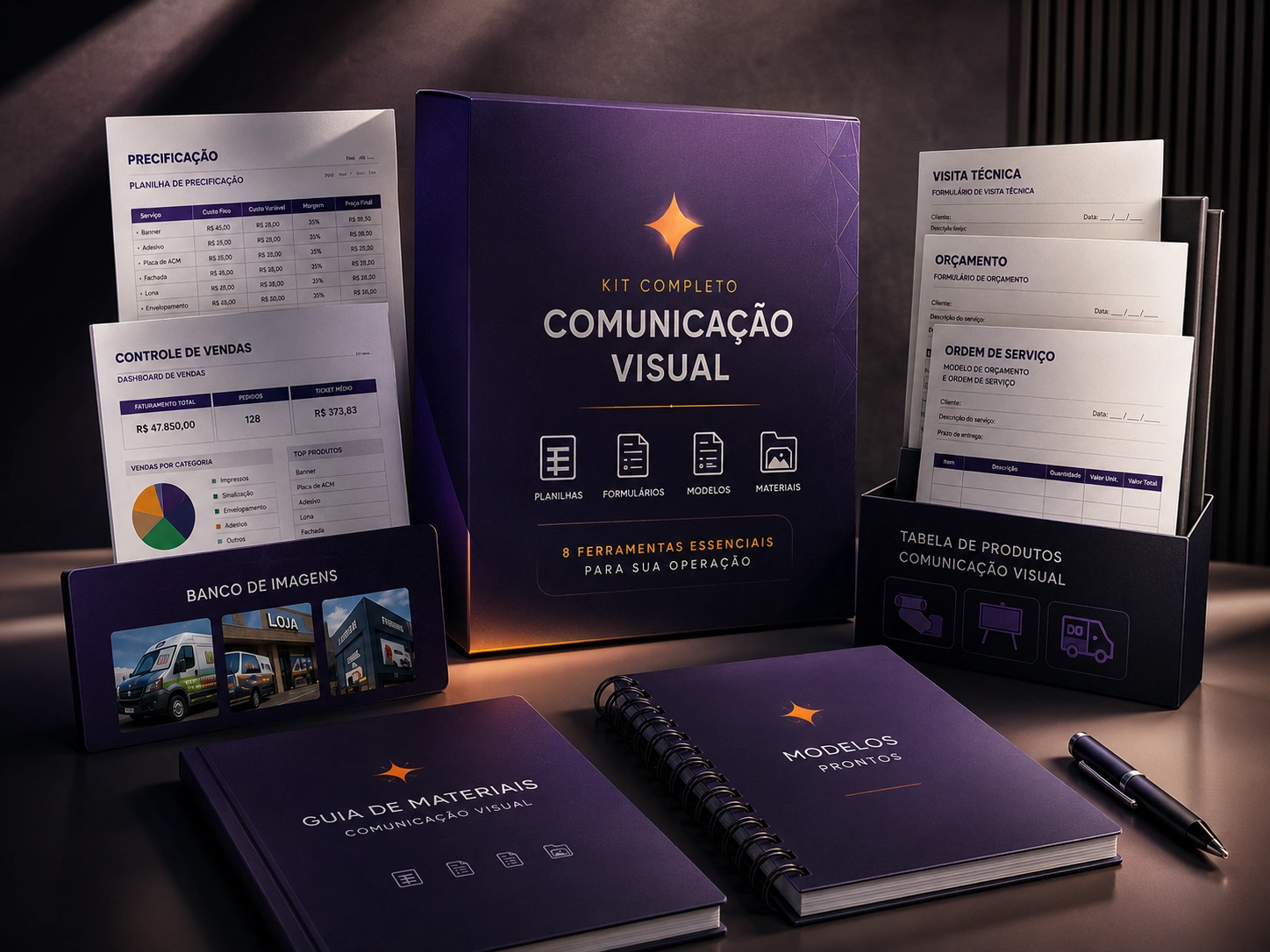 Kit Completo Comunicação Visual — 8 ferramentas essenciais